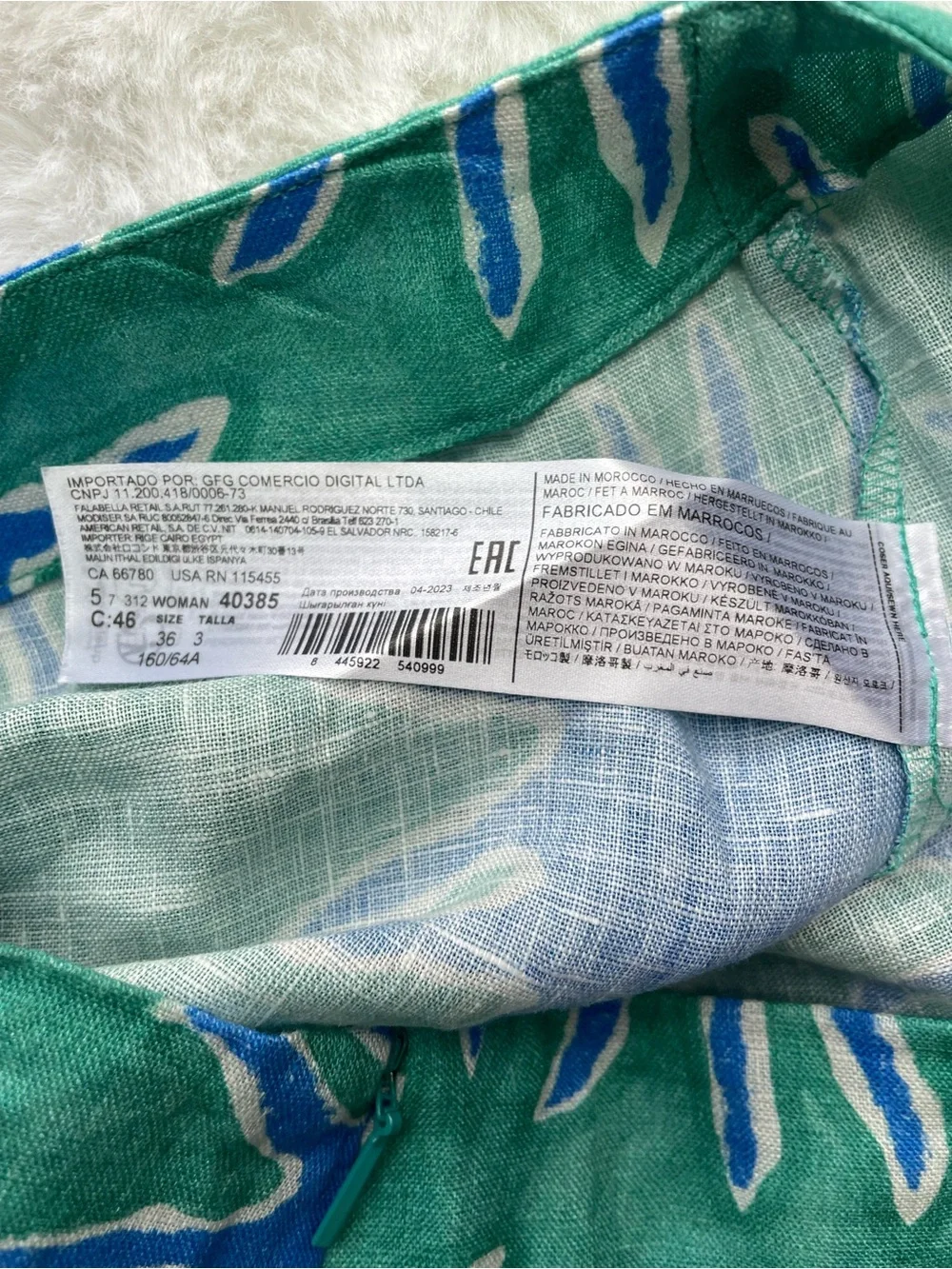 Simon Miller Blue & Green Wide-Leg Printed Pants - Picture 9 of 9